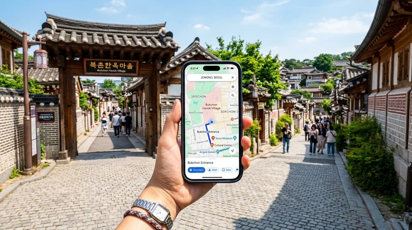 북촌과 서촌 출발 지점을 함께 가늠할 수 있는 서울 종로 산책 지도