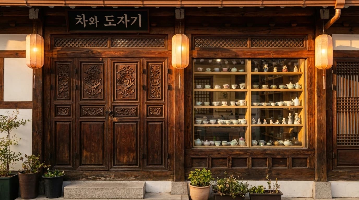 A quiet hanok alley and stone wall in Insadong captured as a hidden Seoul photo spot