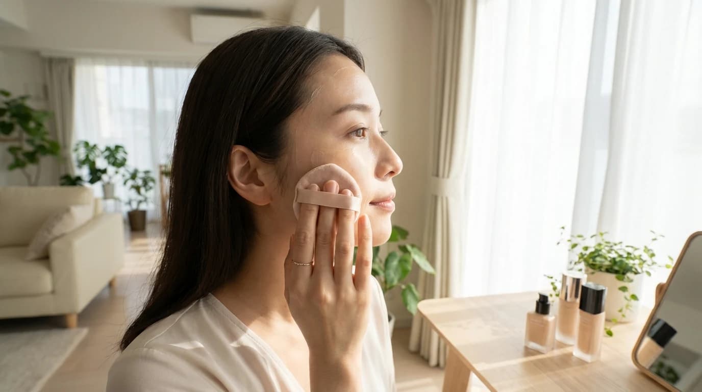 Thin layering technique that helps cushion foundation wear longer