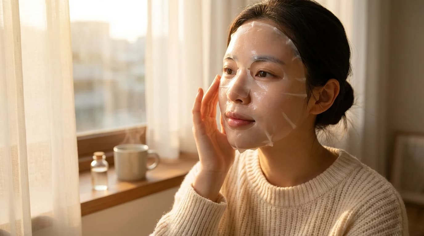 Hydrating Korean mask sheet for dry skin with dewy glow