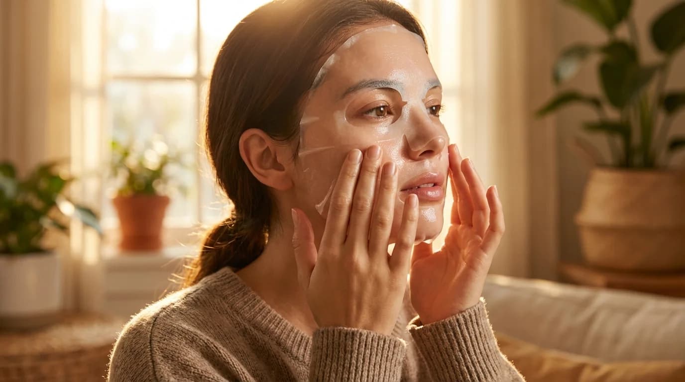 건성 피부를 위한 촉촉한 한국 수분 마스크팩, 수분 공급과 광채 표현