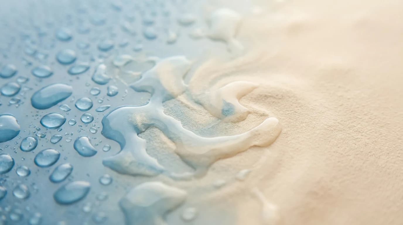 속건조와 표면 윤기 균형을 표시한 수분 밸런스 그래픽