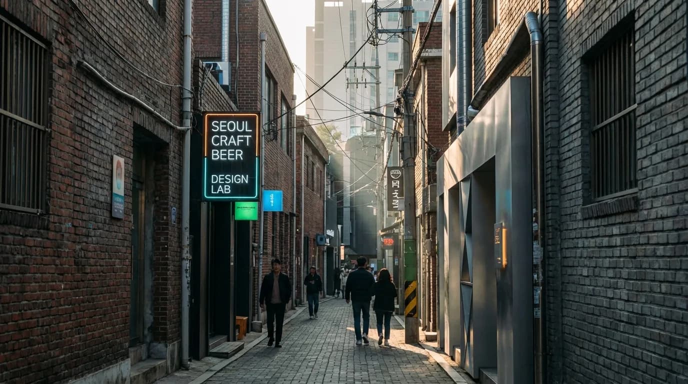 Brick buildings and a quieter industrial alley walk in Seongsu-dong
