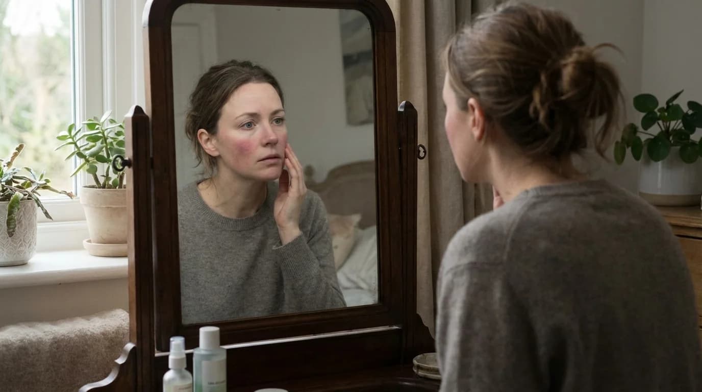 Signs of over-exfoliation from toner pads including redness and skin tightness