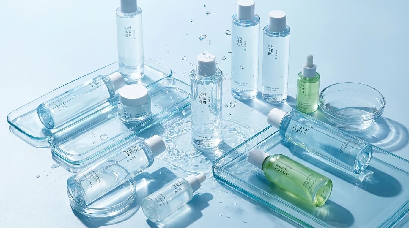 한국 스킨케어 수분 레이어링 제품 단계별 수분 보습과 투명한 제형