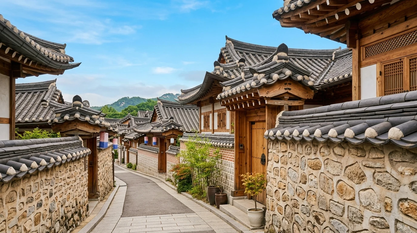 담장과 지붕선이 정돈돼 한복 사진 배경으로 잘 맞는 북촌 골목