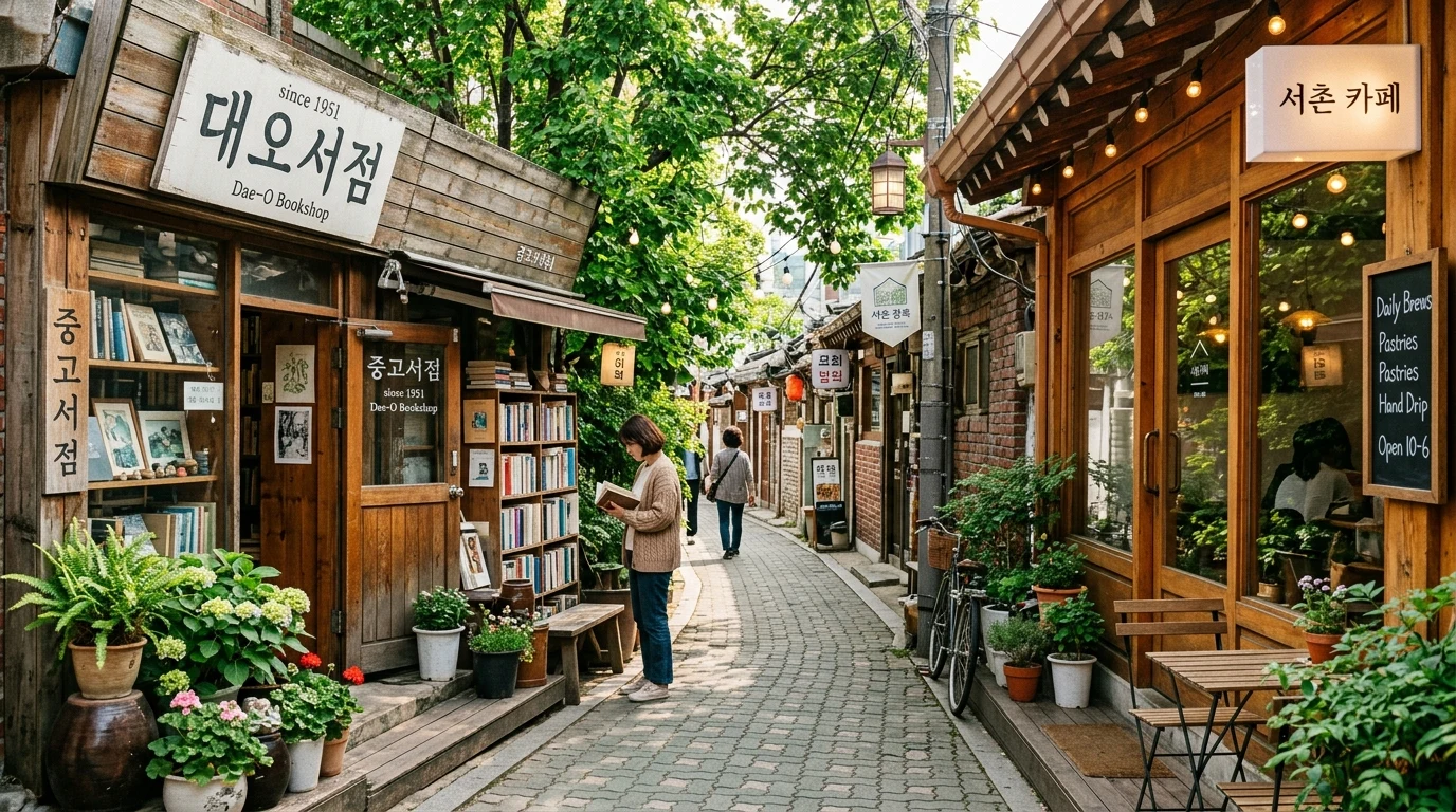 서촌의 감성 카페와 골목 소품샵이 이어지는 생활형 산책 분위기