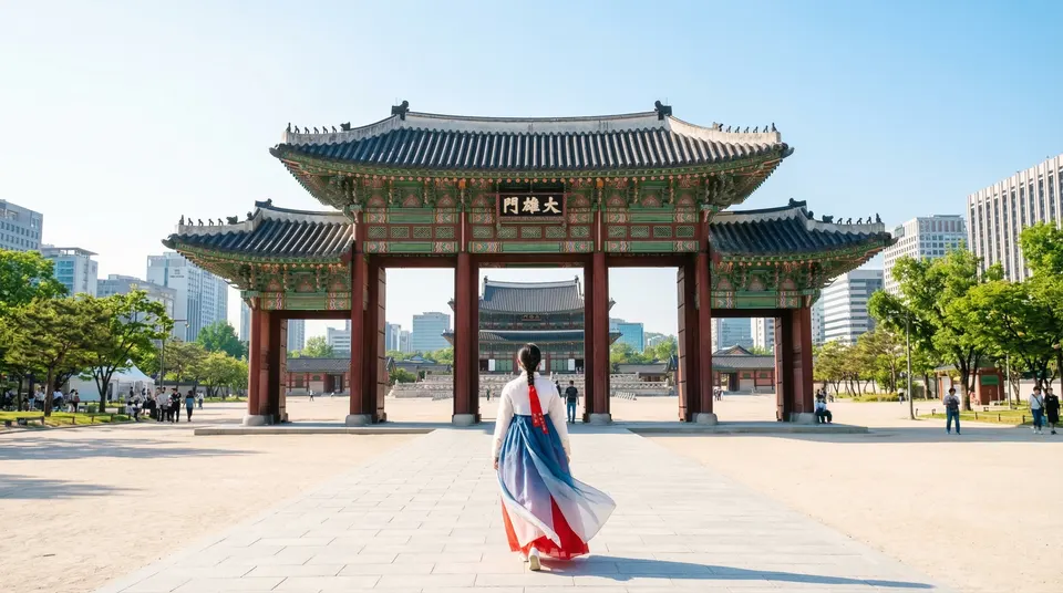 Main Gwanghwamun axis composition often chosen for a Gyeongbokgung morning photo route