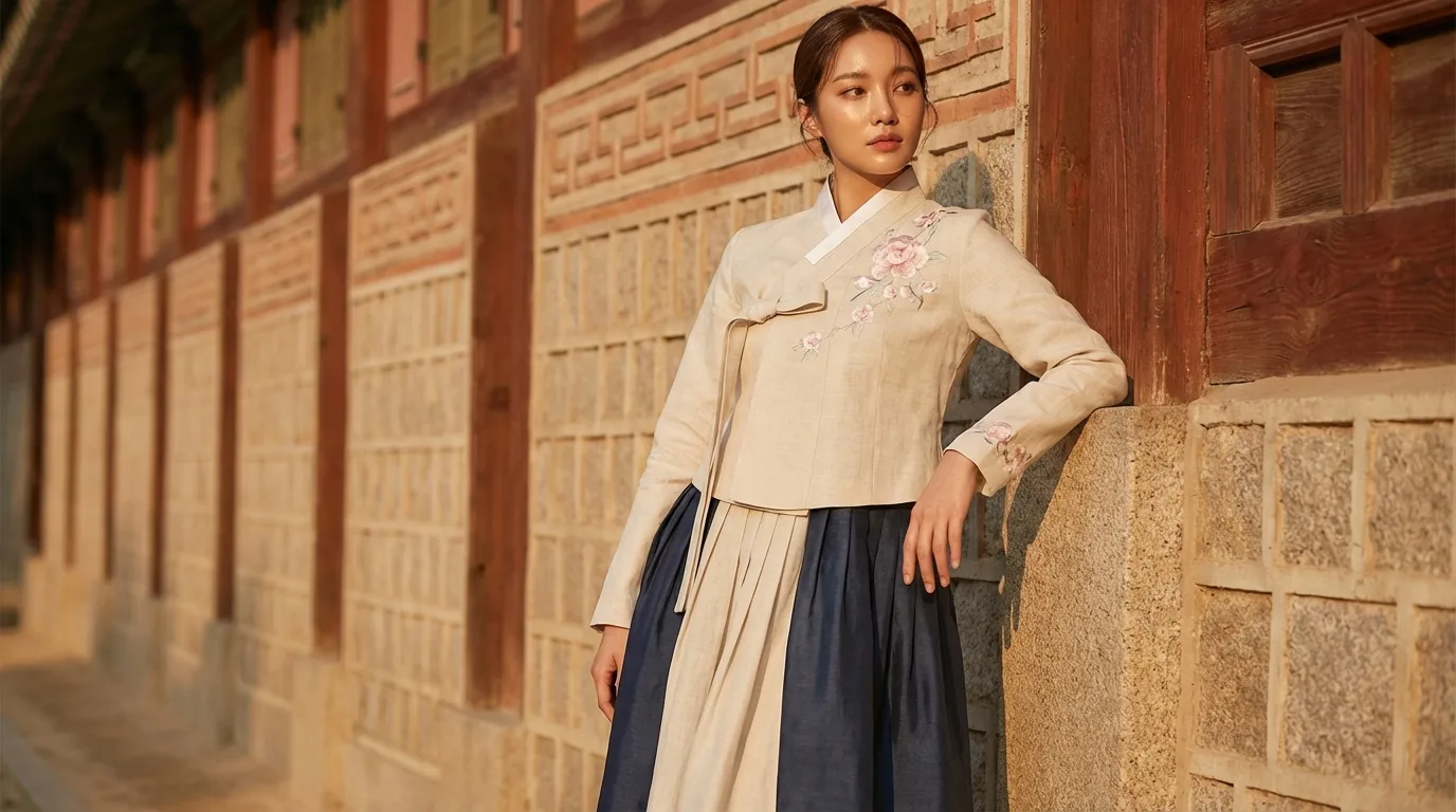 경복궁 한복 합성에 어울리는 차분한 의상 톤과 궁궐 배경 조합