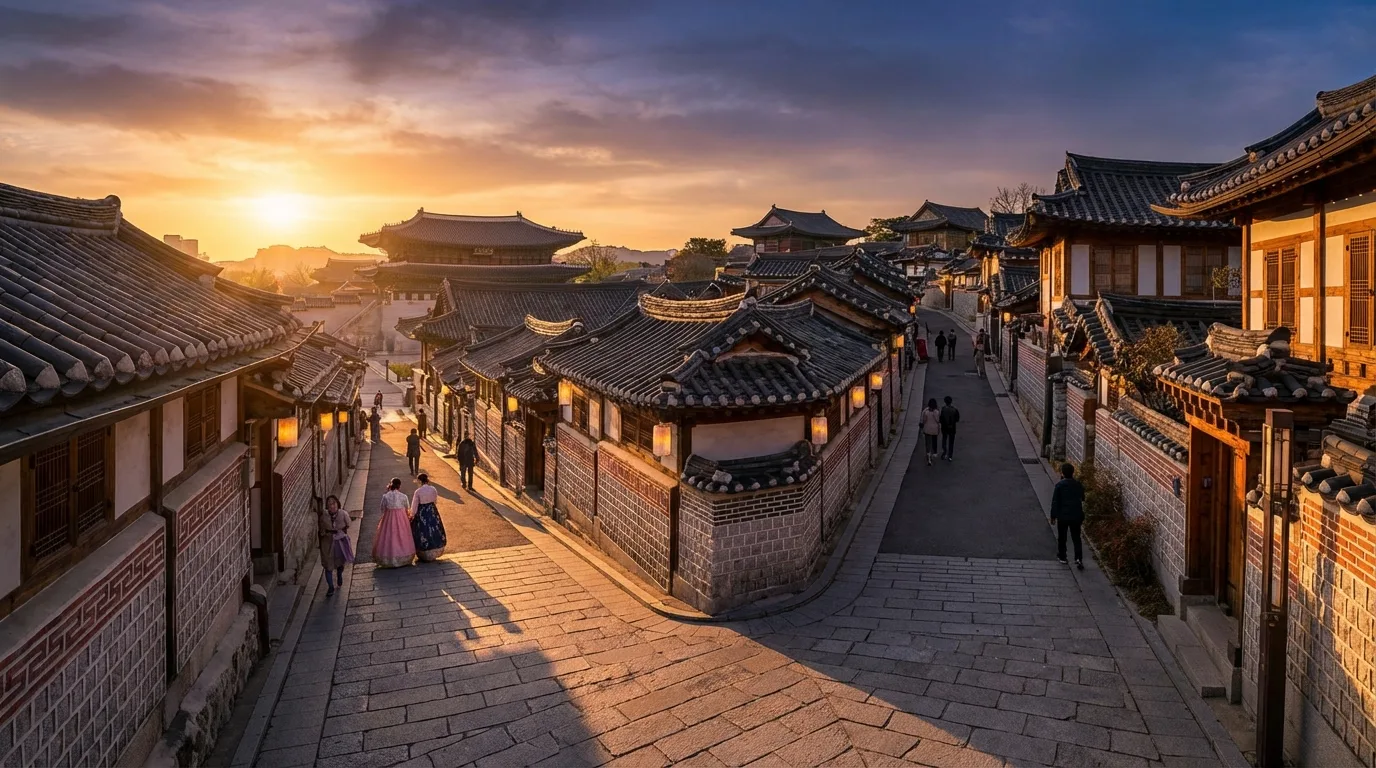 Traditional alley connection linking a Seochon village walk with nearby hanok streets