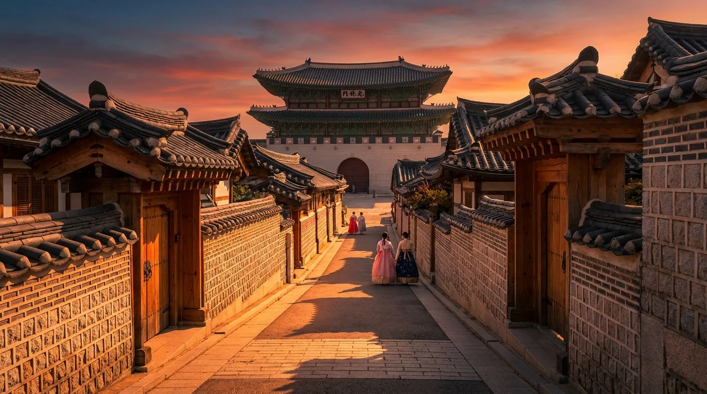 서촌 한옥 마을 코스와 북촌 흐름을 함께 느끼는 전통 골목 연결 장면