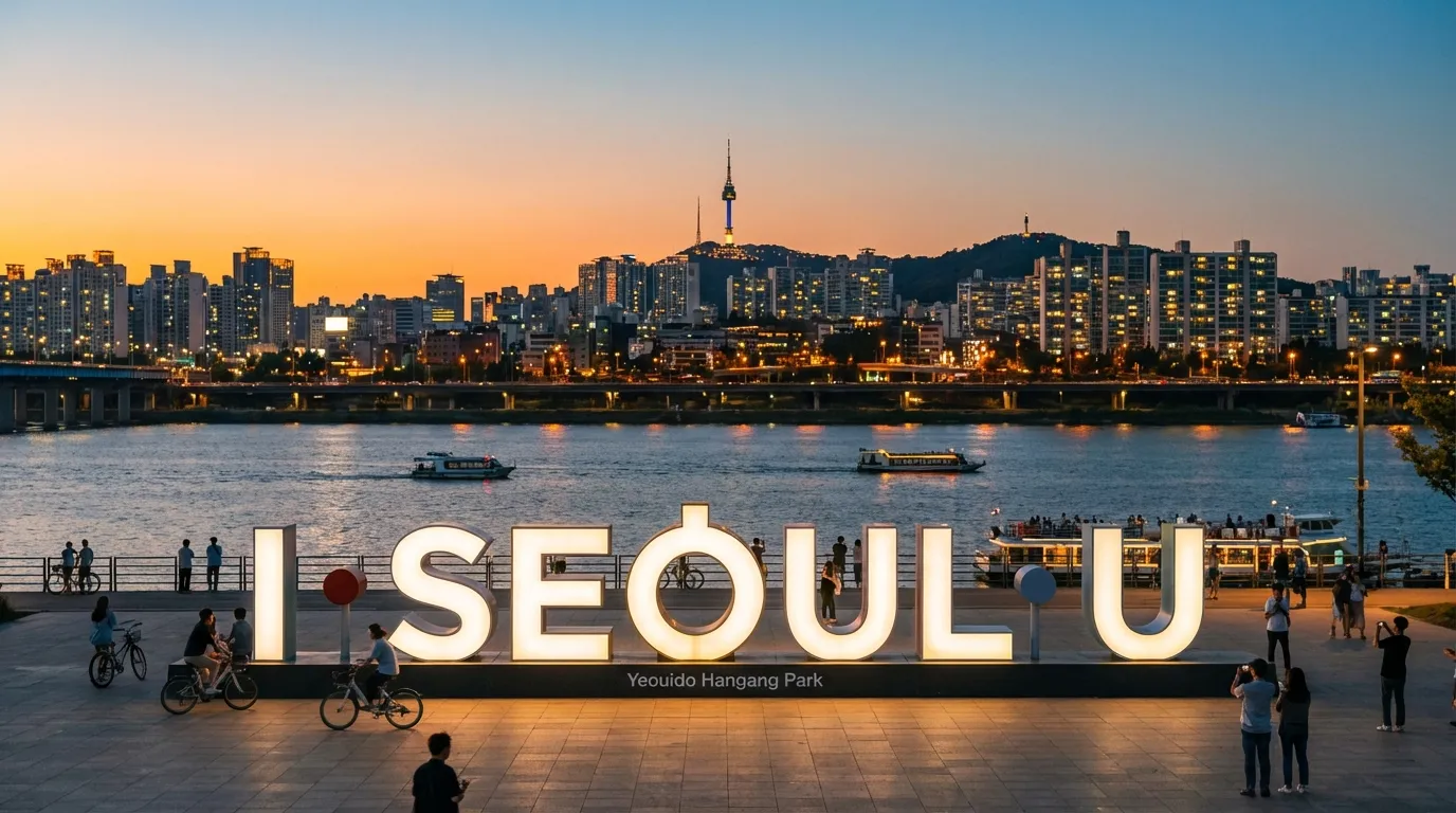 반포 한강공원 달빛무지개분수 야경과 강변 조명이 함께 살아나는 서울 밤 풍경