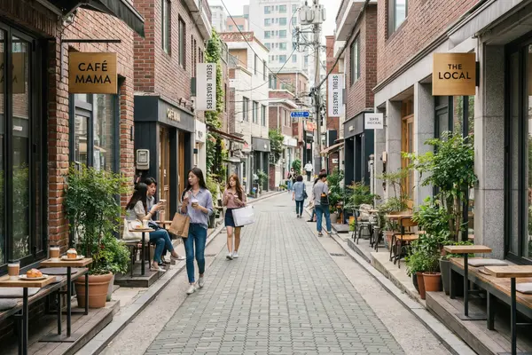 Street-to-cafe transition affecting fashion impression in Hongdae and Seongsu