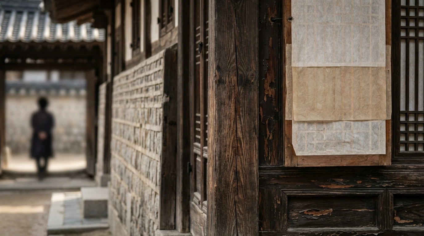 인사동 전통 한옥의 목재와 한지 질감이 살아 있는 서울 감성 사진 명소 장면