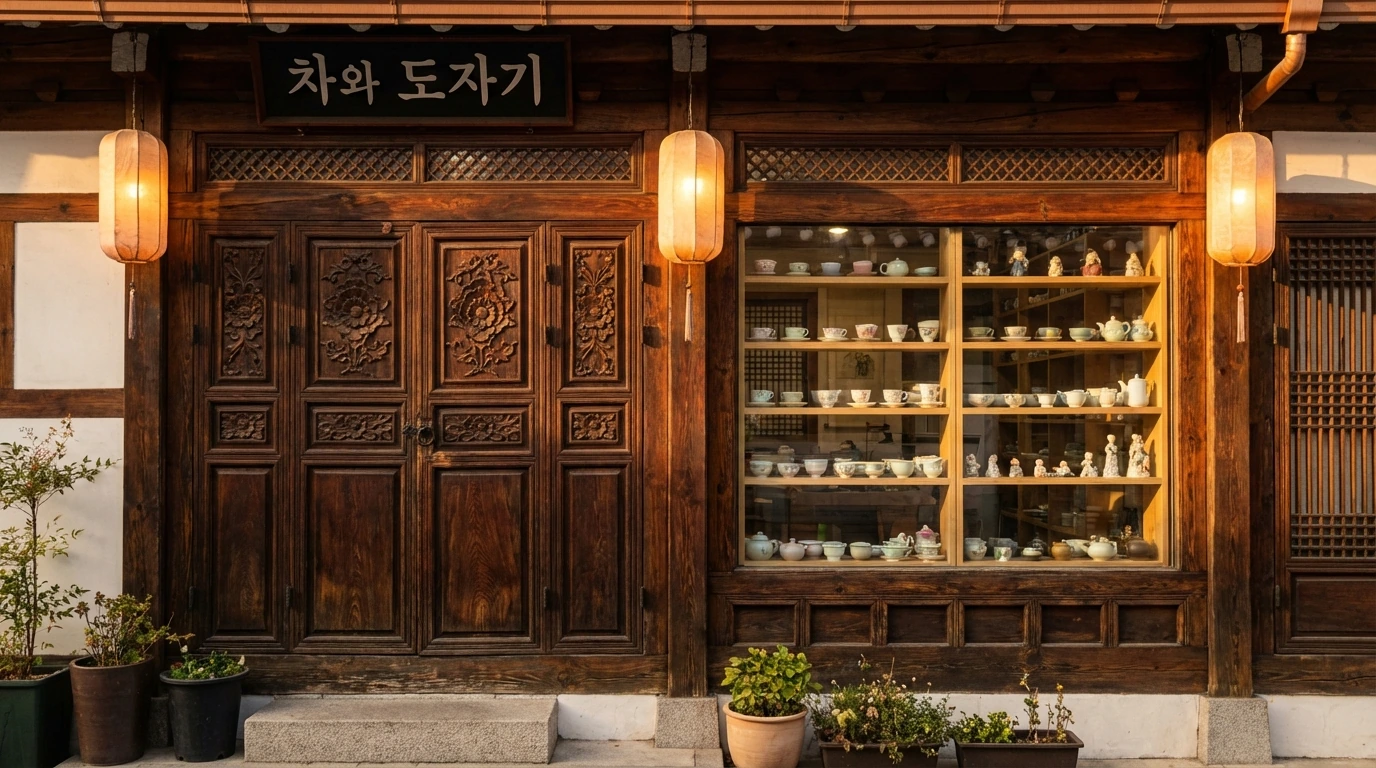 A quiet hanok alley and stone wall in Insadong captured as a hidden Seoul photo spot