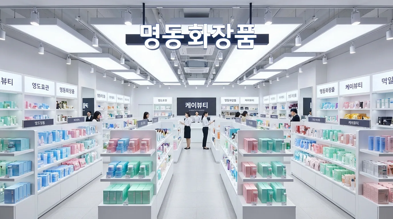 명동 K-뷰티 쇼핑이 집중된 화장품 매장 내부