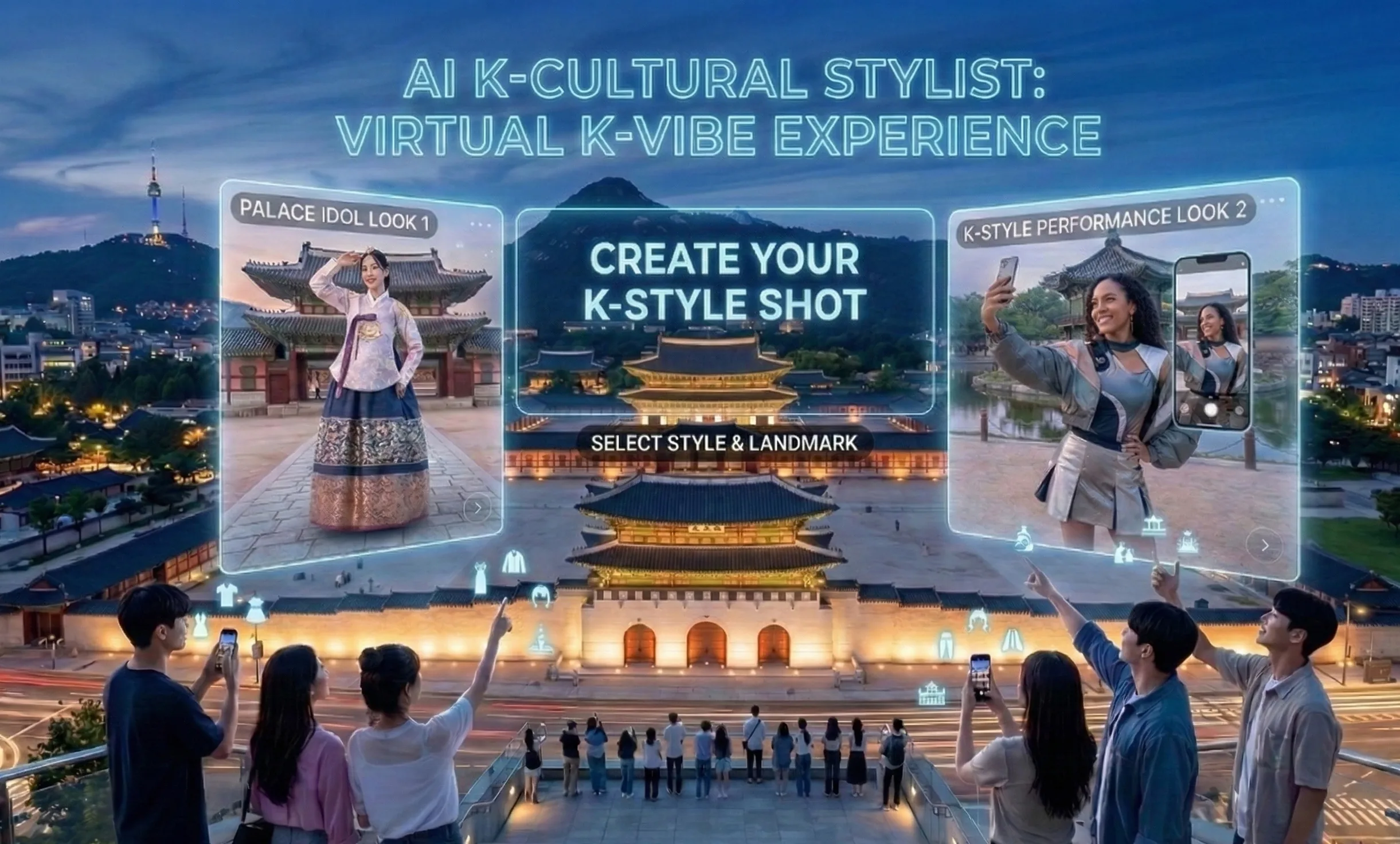 Kstyleshot landing hero showing an AI-generated K-style portrait